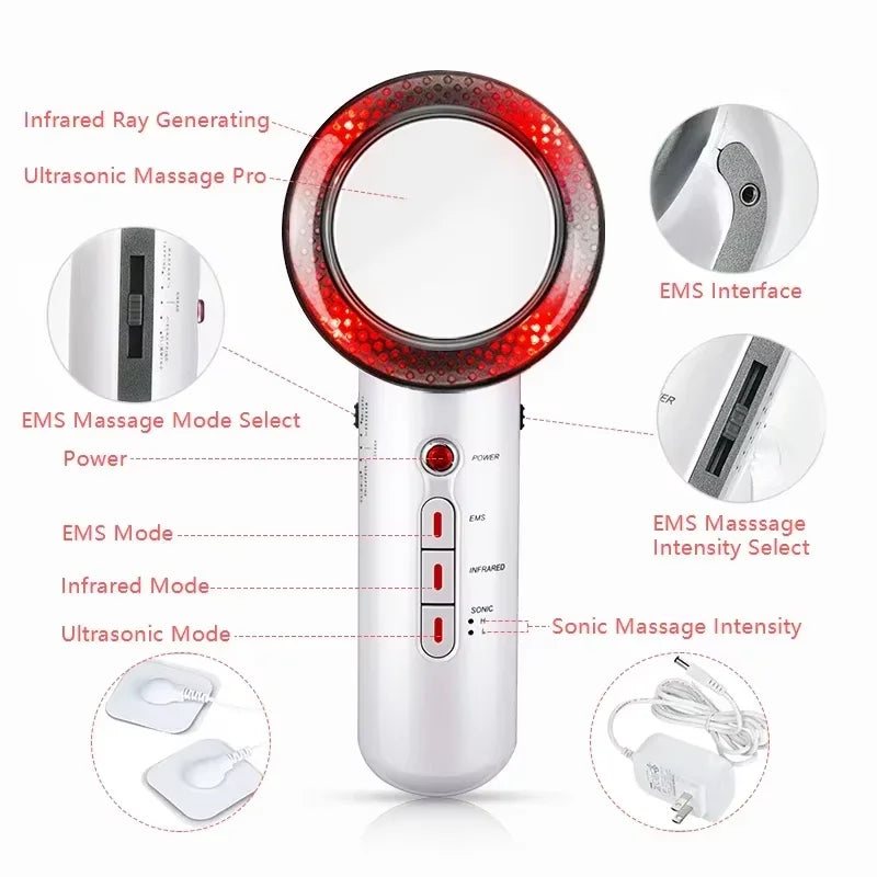 3-in-1 Slimming Electric Massager – Weight Loss, Far Infrared & Microcurrent Therapy