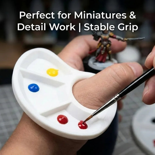 3D Printed Portable Thumb Palette – Color-Coded Artist Paint Palette for Acrylic, Watercolor & Oil Painting Travel Use