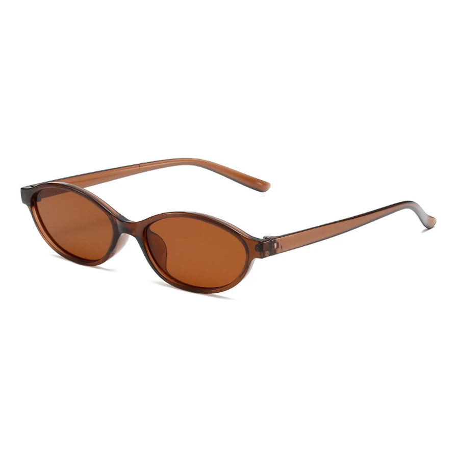 Retro Oval Frame Sunglasses — Trendy Small Frame Punk Cat Eye Sunshade Glasses, Personalized Fashion Sun Protection Eyewear