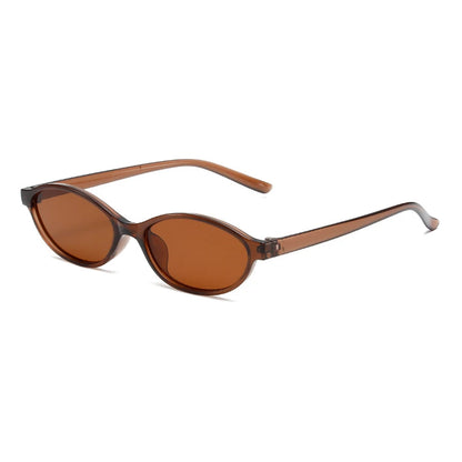 Retro Oval Frame Sunglasses — Trendy Small Frame Punk Cat Eye Sunshade Glasses, Personalized Fashion Sun Protection Eyewear