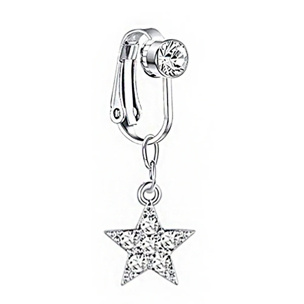 Faux Snake Belly Ring – Fake Clip-On Umbilical Navel Piercing, Belly Button & Cartilage Body Jewelry