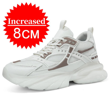 Men’s Mesh Elevator Sneakers – 8CM/10CM Invisible Height Increase Sports Casual Shoes