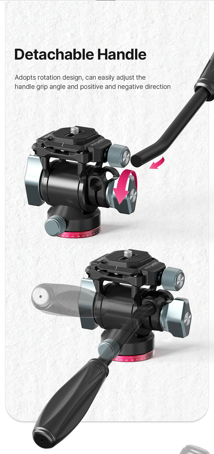 Ulanzi U-190 Panoramic Tripod Head – Hydraulic Fluid Video Damping Head for DSLR, Monopod & Mobile Camera Stand