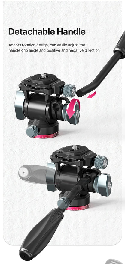 Ulanzi U-190 Panoramic Tripod Head – Hydraulic Fluid Video Damping Head for DSLR, Monopod & Mobile Camera Stand