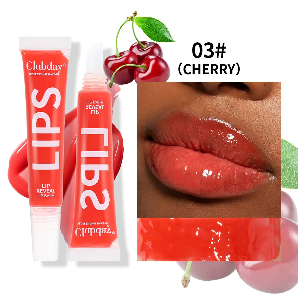 Clubday 9-Color Lip Balm Set – Moisturizing Fruit Lip Oil with Mirror, Long-Lasting Hydrating Lip Gloss