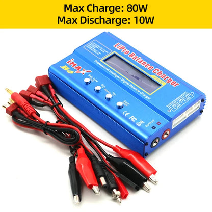 iMAX B6 80W Battery Charger – Digital Lipo, NiMh, Li-ion, Ni-Cd Balance Charger/Discharger for 1-6S RC, FPV, Airplane, Drone, Car
