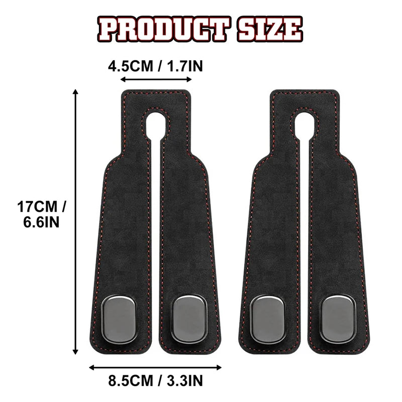 2-in-1 Car Rear Seat Hook – Universal Headrest Hanger Clip, Double Hook Storage for Car Interior Accessories