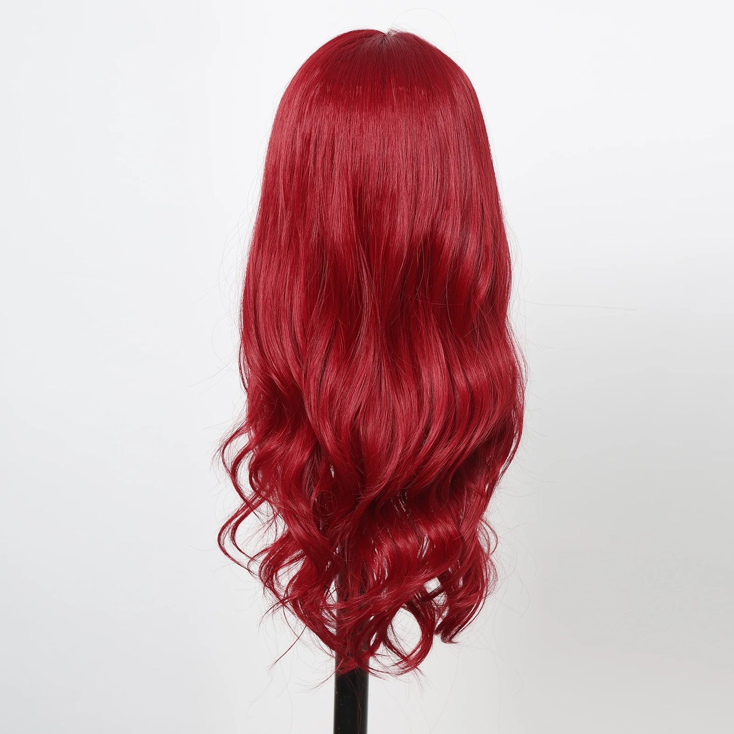 HENRY MARGU Red Synthetic Wig - Long Body Wavy Style, Natural Hairline, Heat-Resistant Fiber for Daily Wear, Parties, and Cosplay