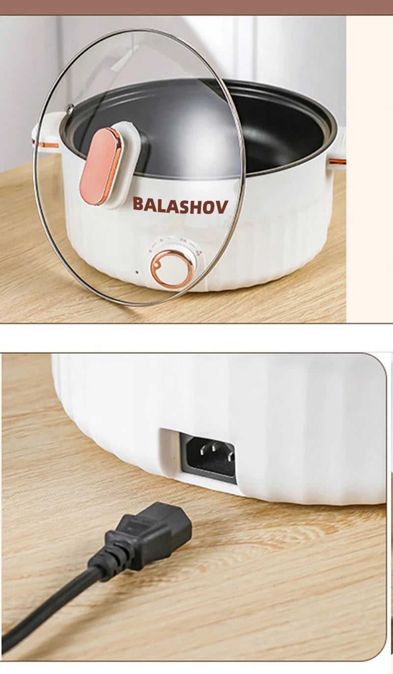 Electric Multi-Cooker Hot Pot – Double Layer Soup & Frying Cooker for Dormitory/Home with EU/US Plug