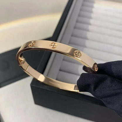 Women’s Gold Zircon Cross Nail Bracelet – Stainless Steel Screw Bangle Jewelry with CZ Stones, Fashion Wrist Accessory