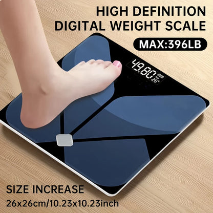 High Precision 400lb Digital Bathroom Scale with Backlit LCD & Temperature Display – Battery Powered for Home, Bathroom & Dorm Use
