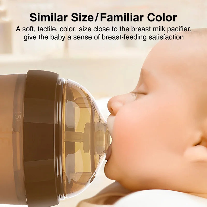 150ML/250ML Portable Baby Bottle – Silicone Feeding Bottle with Handle, Drop-Resistant & BPA Free for Newborns