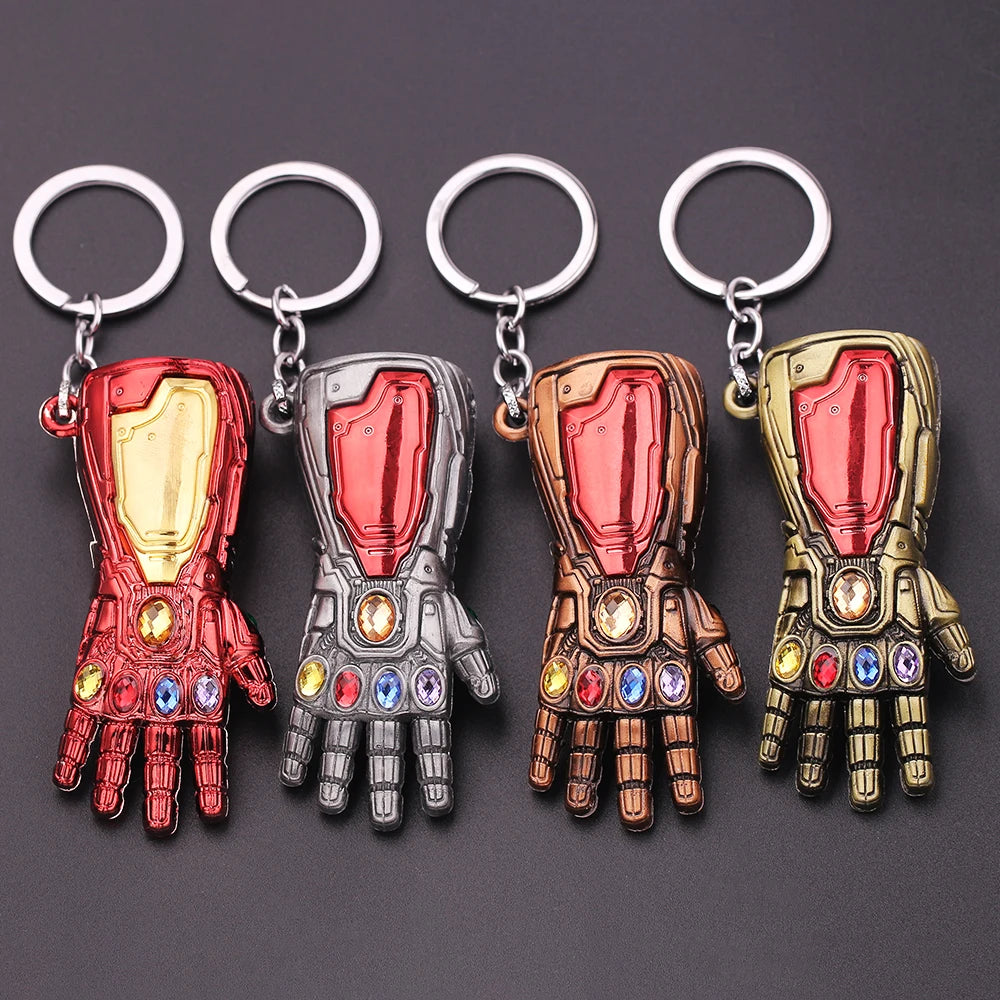Marvel Iron Man Infinity Gauntlet Keychain – Avengers Infinity Stones Pendant for Fans Gift