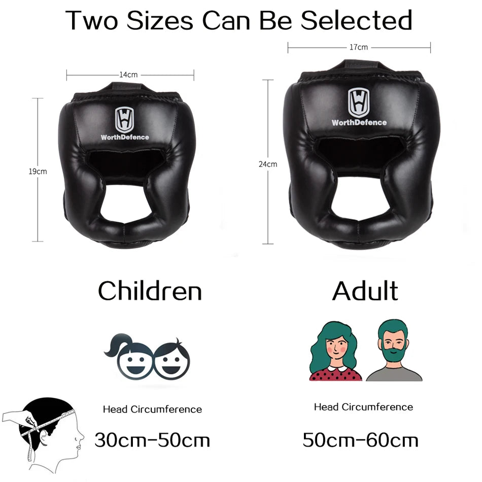 WOSWEIR Kickboxing Helmet – PU Protective Gear for Karate, Muay Thai, MMA, Sanda & Boxing – Adult & Kid Training Equipment