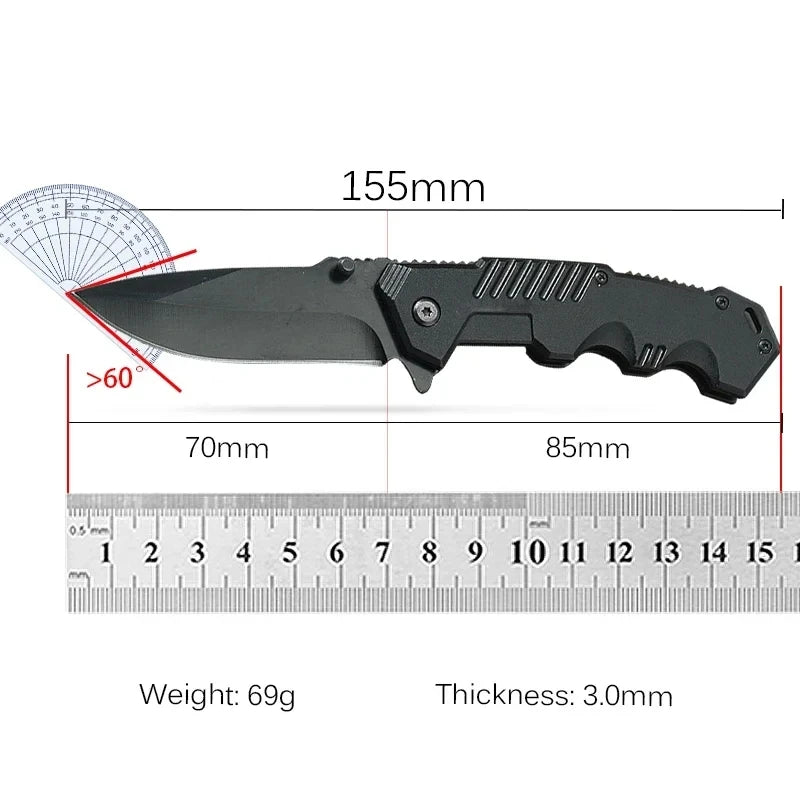 High Hardness Folding Tactical Survival Knife - Outdoor Self-Defense EDC Tool for Camping & Hunting