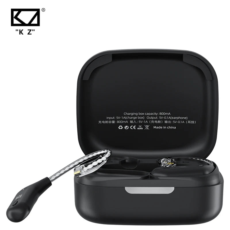 KZ AZ09 Bluetooth 5.2 Module - Wireless HiFi Ear Hook Upgrade Cable with Charging Case