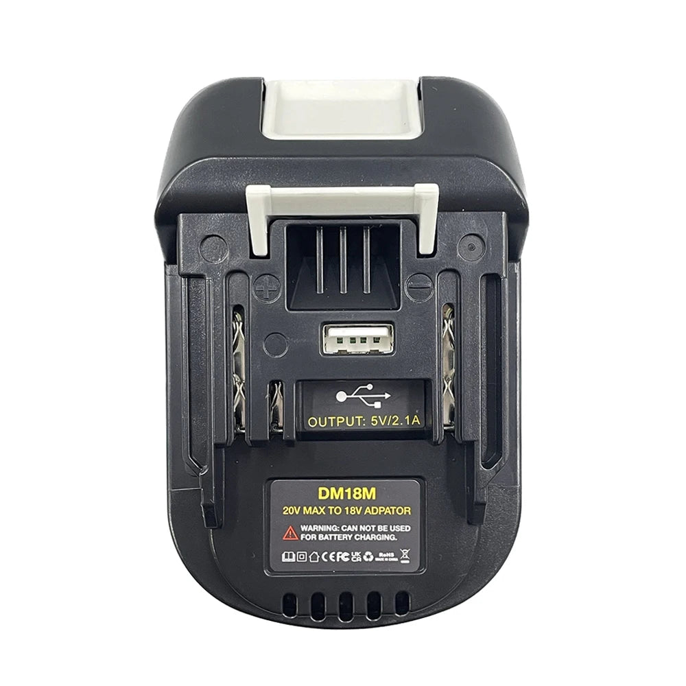 DM18M Battery Adapter for Makita 18V Tools – Convert Dewalt 20V & Milwaukee M18 Batteries to Makita 18V Battery