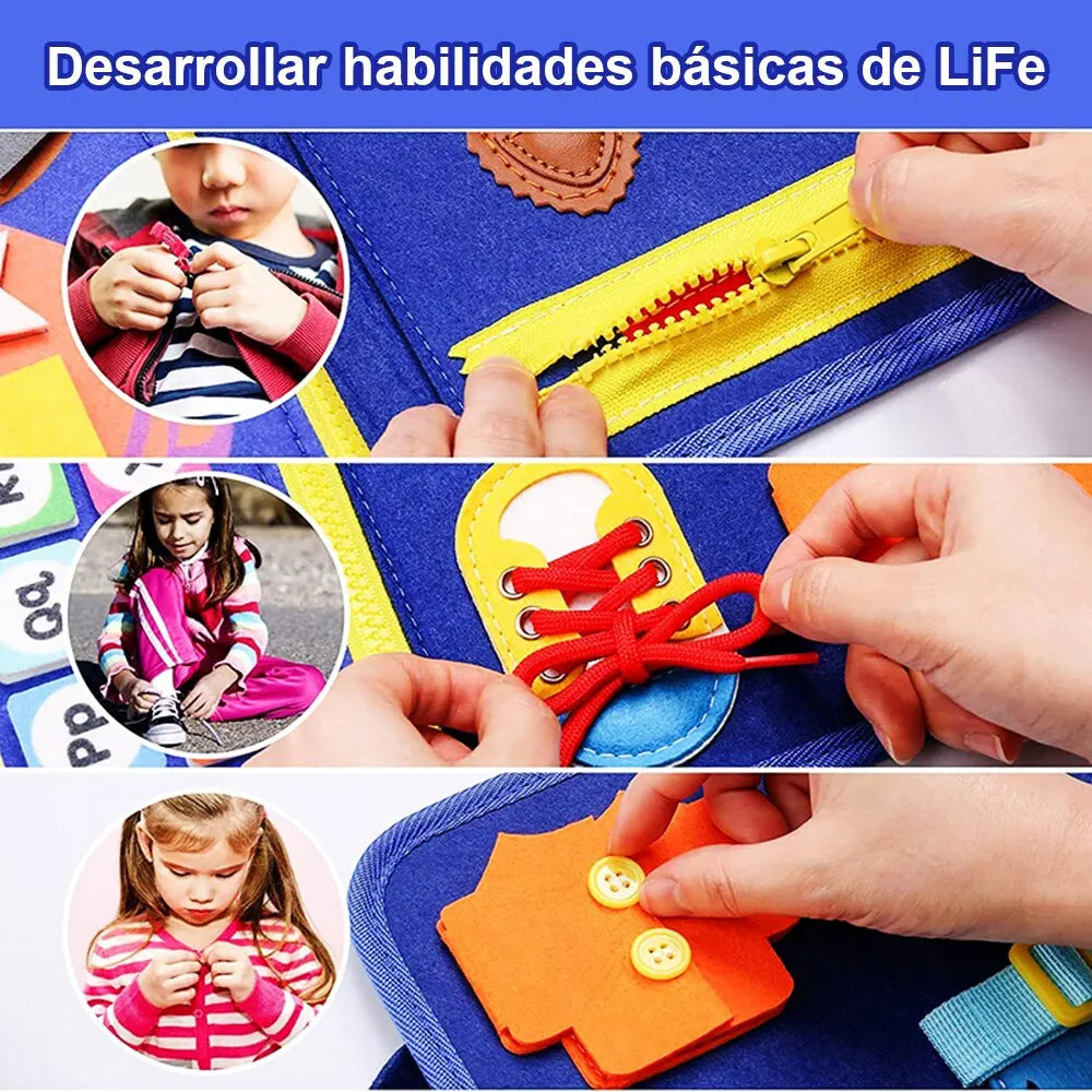 Montessori Busy Board for Toddlers – Sensory Toy for Preschool Learning & Fine Motor Skills, Travel Activities for Boys
