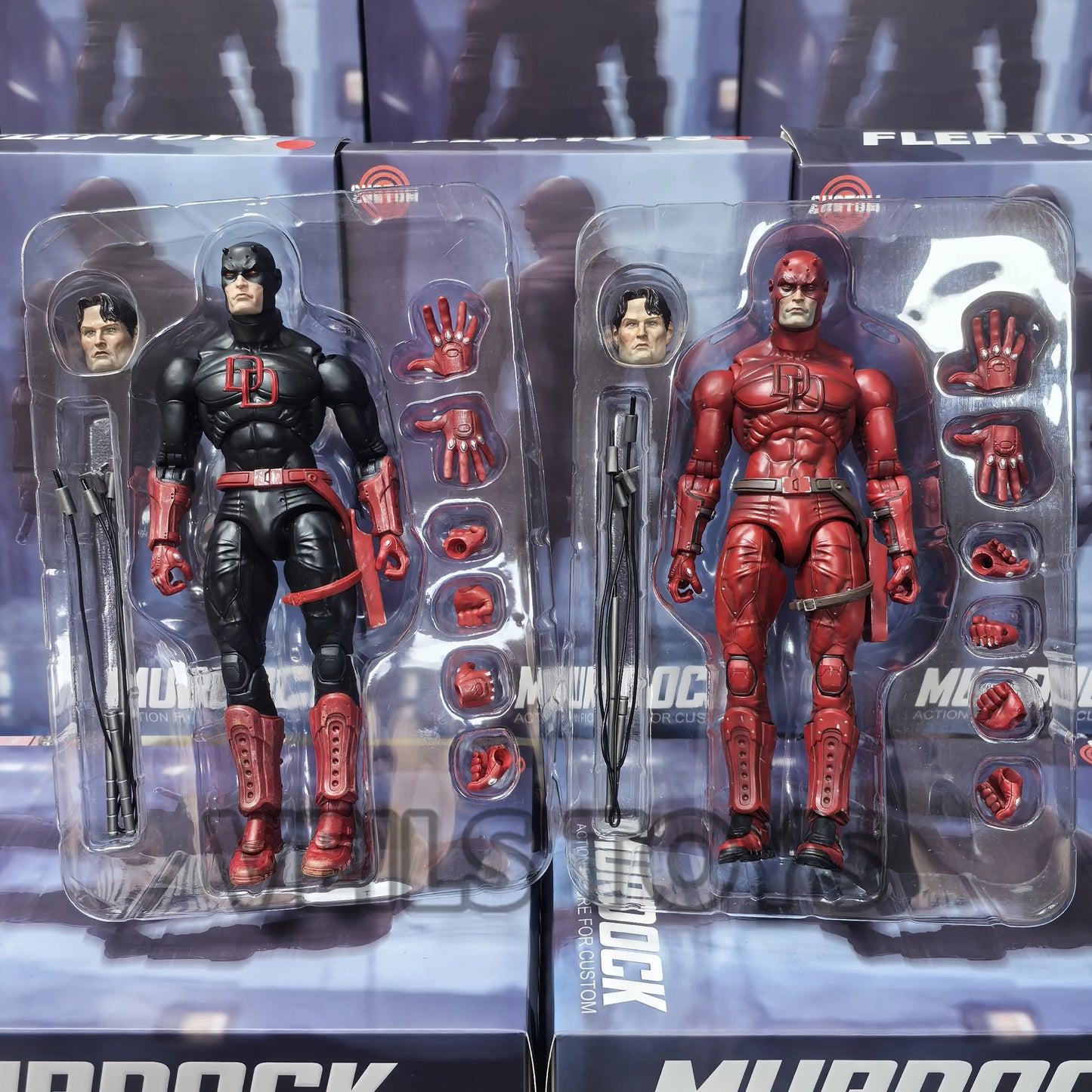FlefToys Marvel Daredevil Action Figure — 8" Classic Red Shadowland Reborn Black, Devil Defenders Matt Murdock Legends In Stock