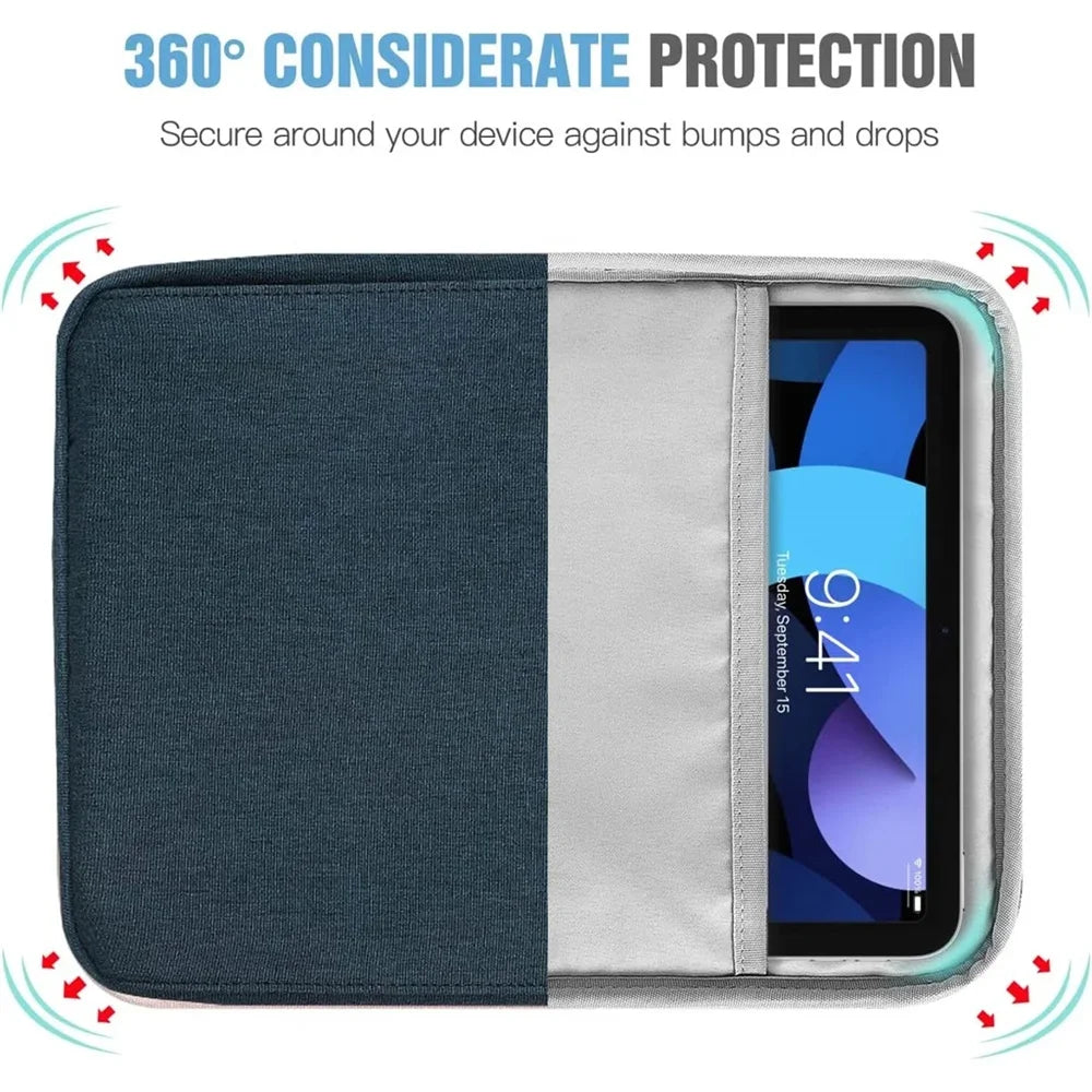 Shockproof Tablet Sleeve Bag with Shoulder Strap - Compatible with iPad, Samsung Galaxy Tab, and Xiaomi Redmi Pad
