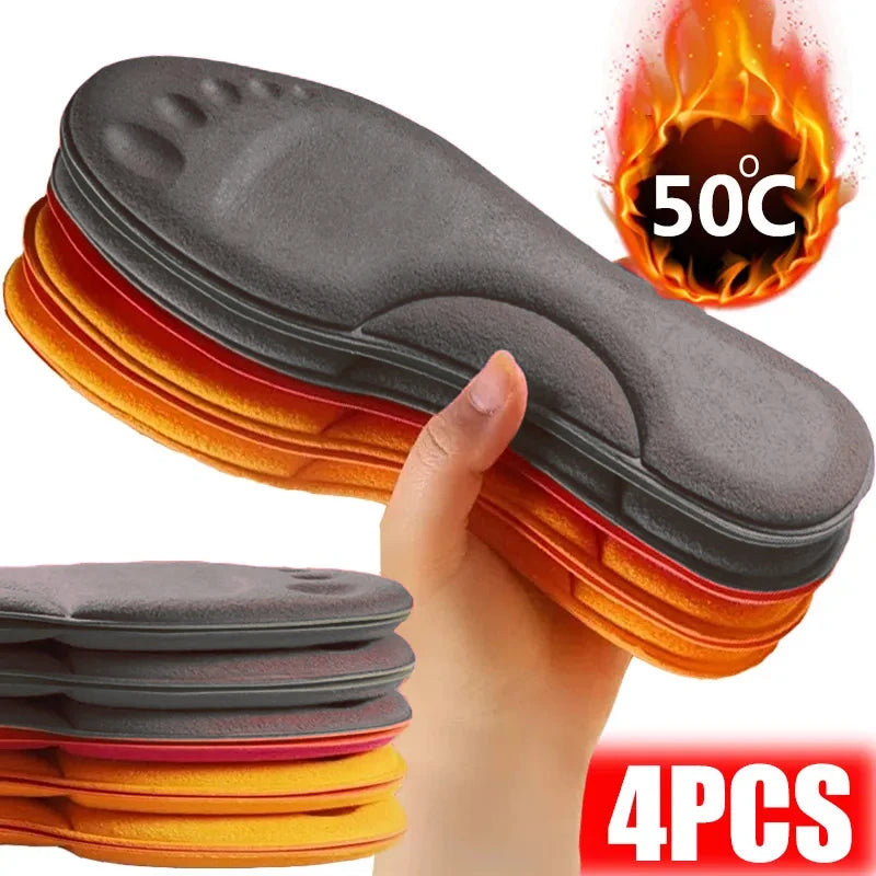 4D Massage Warm Pile Shoe Insoles – Super Soft Latex Sports Insoles with Arch Support, Orthopedic Running & Basketball Foot Comfort
