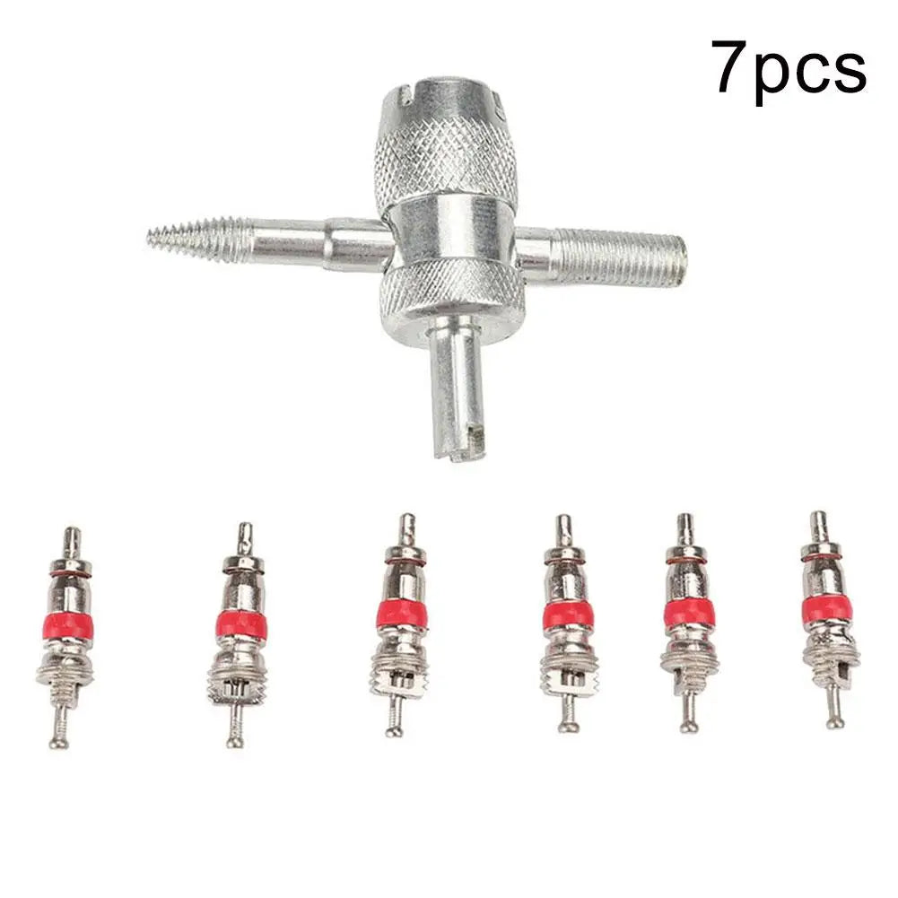 4-in-1 Tire Valve Core Wrench Set – Automotive Valve Stem Repair, Installation & Cleaning Tool