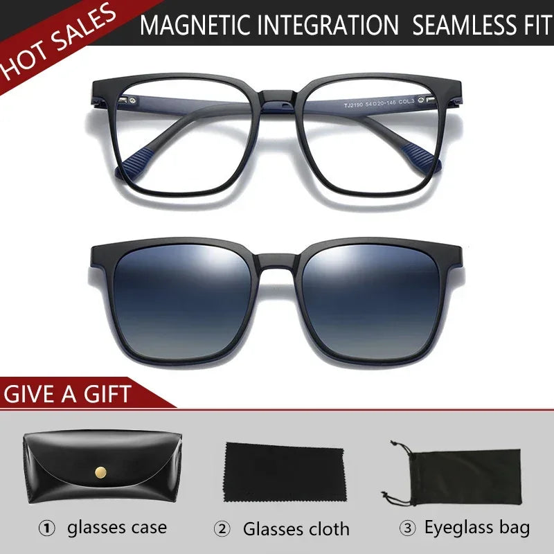 VICKY Magnetic Clip-On Myopia Glasses – Polarized Prescription Reading Sunglasses for Men & Women TJ2190