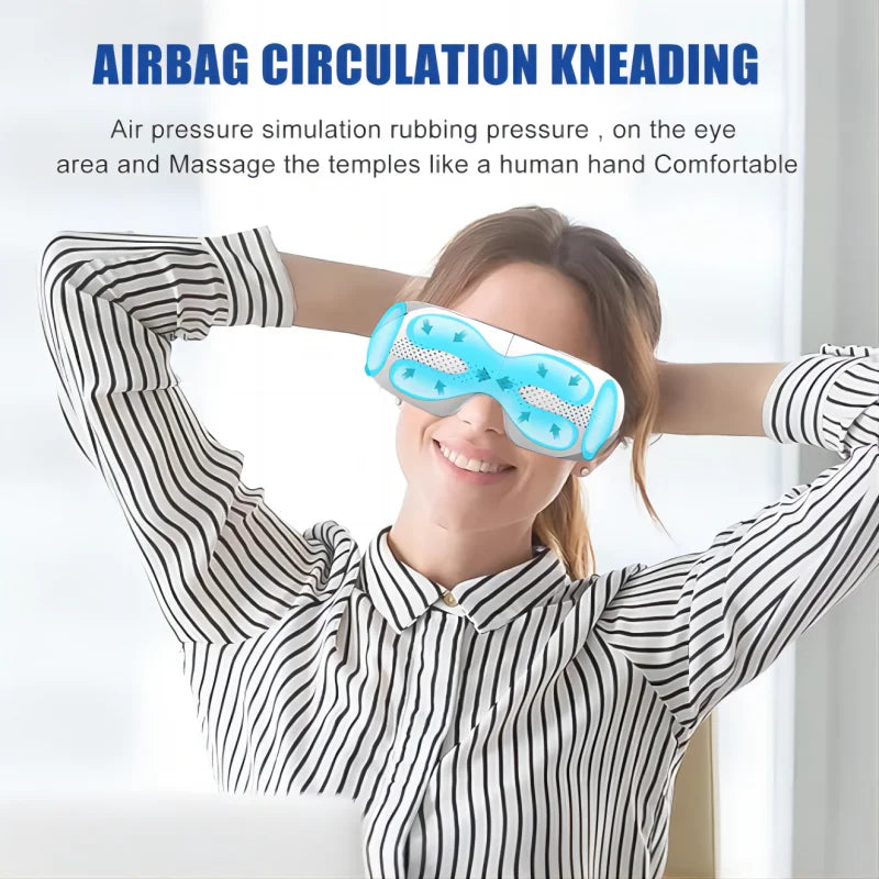 Newest Visible Eye Massager | Smart Airbag Compression Glasses with Bluetooth Music for Better Sleep