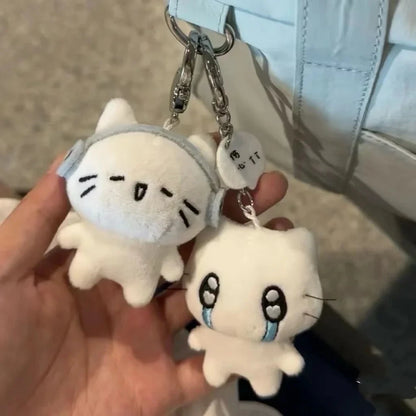 Cute Kitten Plush Keychain - Mini Crying Cat Doll Pendant for Backpacks, Bags & Everyday Charms