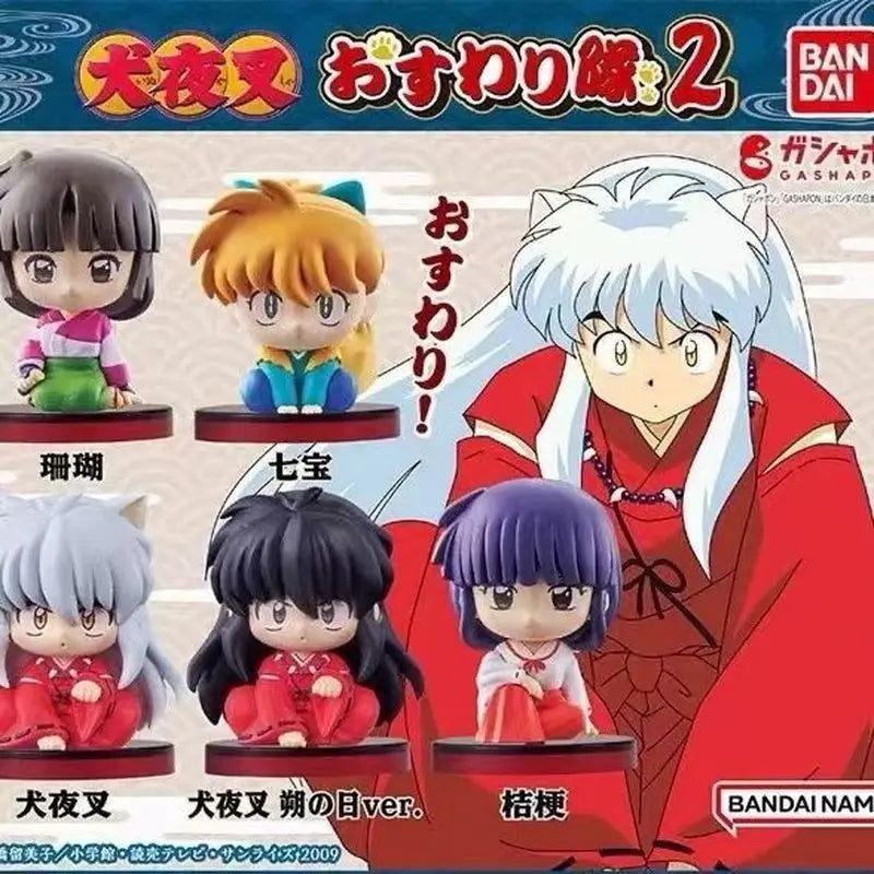 Q Version Inuyasha Figure Blind Box – Cute Sesshomaru & Kagome Sitting Model, Anime Decoration Gift for All Ages