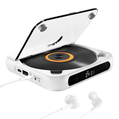 KC918 CD Player, Portable Bluetooth Speaker with LED Screen, Stereo, IR Remote, Wall Mountable & FM Radio