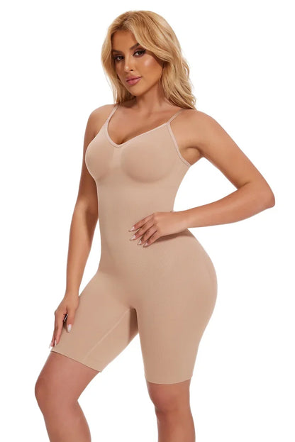 Women’s Bodysuit Shapewear Tank Top — Tummy Control Full Body Shaper with Anti-Chafing Shorts, Waist Trainer & Butt Lifter