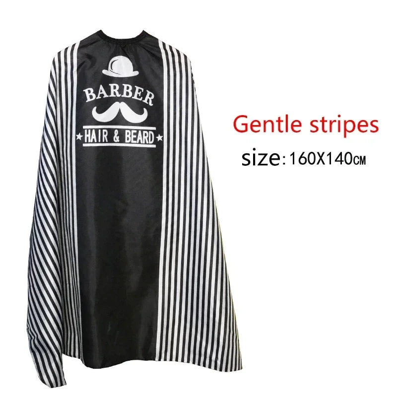 Retro Hairdressing Cape – Waterproof Patterned Salon Barber Gown, Professional Hair Stylist Cutting Apron