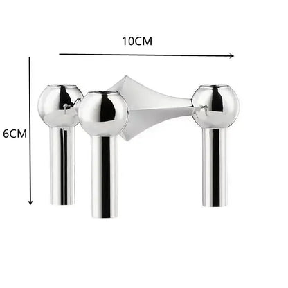 Metal Molecular Structure Candle Holder – Nordic Silver Candelabra Centerpiece for Living Room Decor & Gift