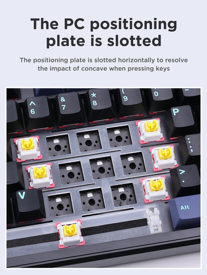 AULA F87 Pro Tri-Mode Mechanical Gaming Keyboard – Wired, 2.4G Wireless, Bluetooth, 87-Key RGB Hot-Swappable PBT, 8000mAh