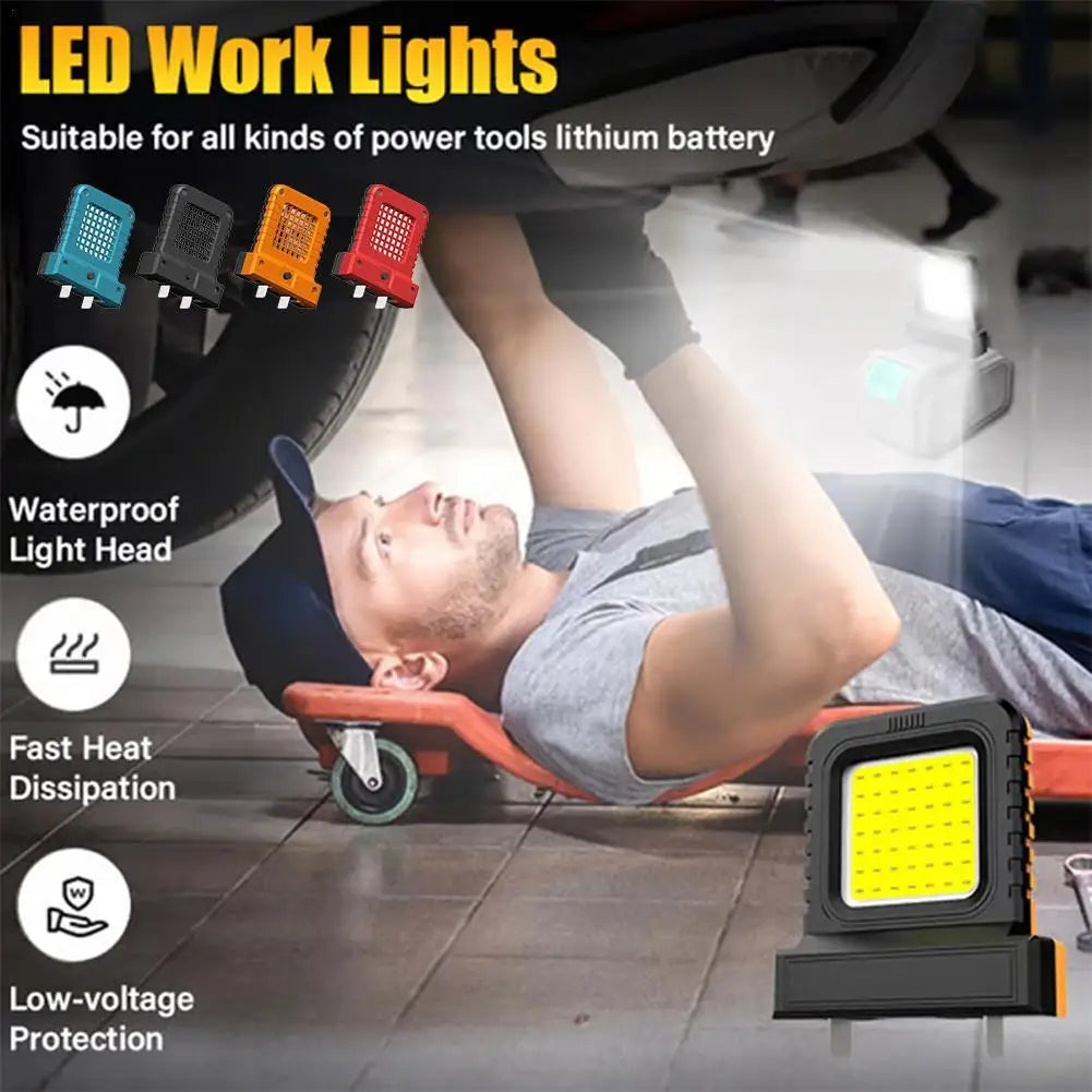 21V Electric Tool with Universal Lithium Battery – LED Work Light & Floodlight for Auto Repair, Outdoor Construction & Long-Term Use
