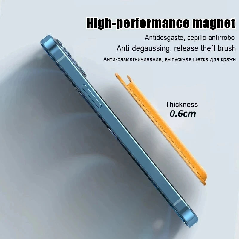 Luxury Magnetic Leather Wallet Case for iPhone 12–16 Pro Max — MagSafe Card Holder Phone Cover
