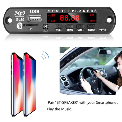 KEBIDU 9V/12V Car Radio Stereo MP3 Decoder Board - Bluetooth Wireless MP3 Player with USB, TF, and Remote Control