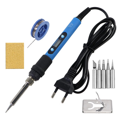 60W/80W Digital Soldering Iron - LCD Adjustable Temperature Welding Repair Tool with Solder Tips