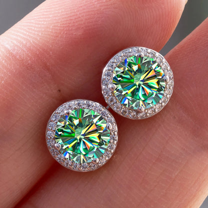 925 Sterling Silver Moissanite Earrings – 1 Carat Round Studs, Engagement, Wedding & Daily Wear Luxurious Gift for Women