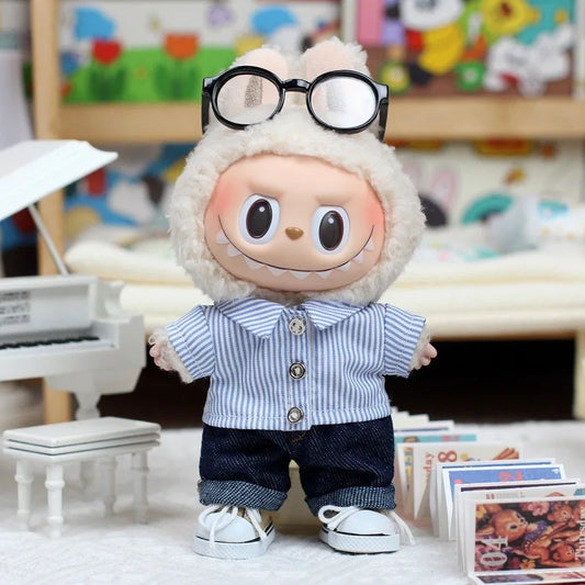 15-17cm Labubu & 10cm Cotton Doll Clothes – Summer 2-Piece Outfit with Shoes, V1-V3 Compatible