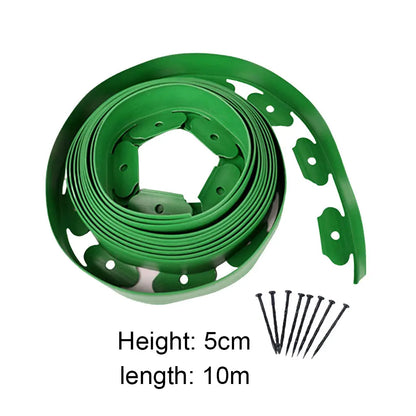 5M/10M Garden Lawn Edge Border Fence – Flexible Landscape Edging with 15 Spikes for Outdoor Garden Path & Lawn Decoration