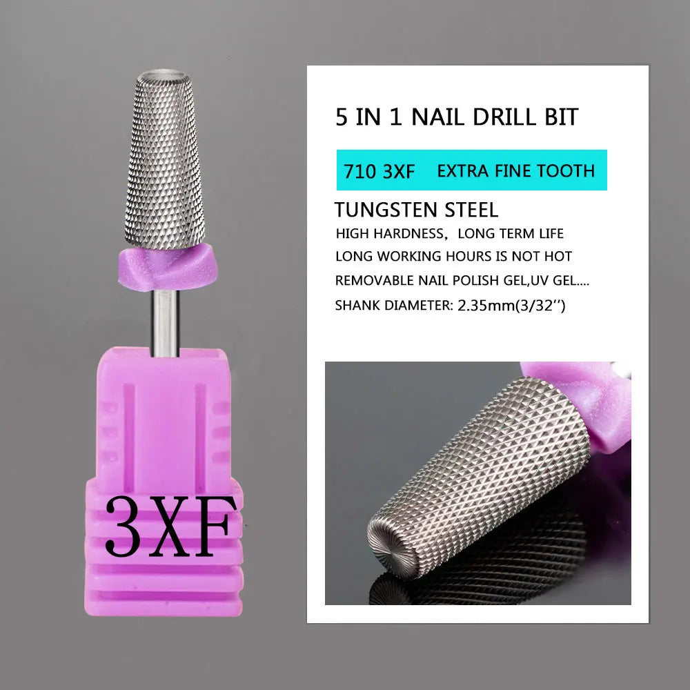 2023 NEW Tungsten Steel Nail Drill Bits - Milling Cutter for Gel Removal, Diamond Drill Bits for Dead Skin & Burrs