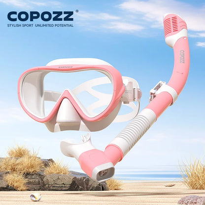 COPOZZ Full Vision Diving Mask - HD Anti-Fog Snorkeling Mask Set for Swimming & Underwater Diving