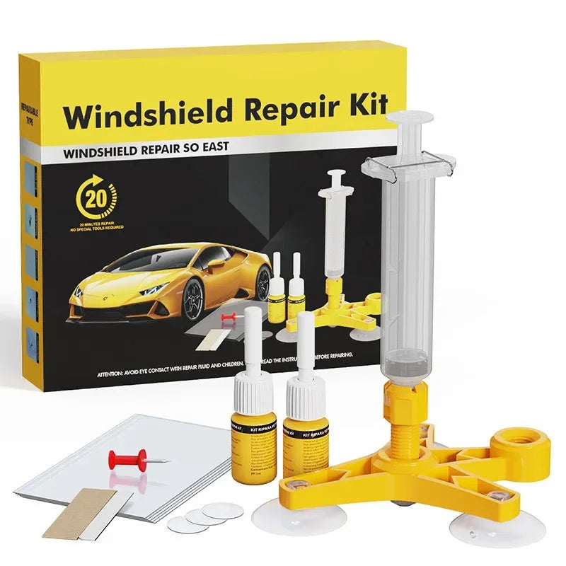 Windshield Crack Repair Kit - DIY Window Mobile Screen Cure Glue, Car Glass Scratch Crack Repair Accessories, Clean and Neat