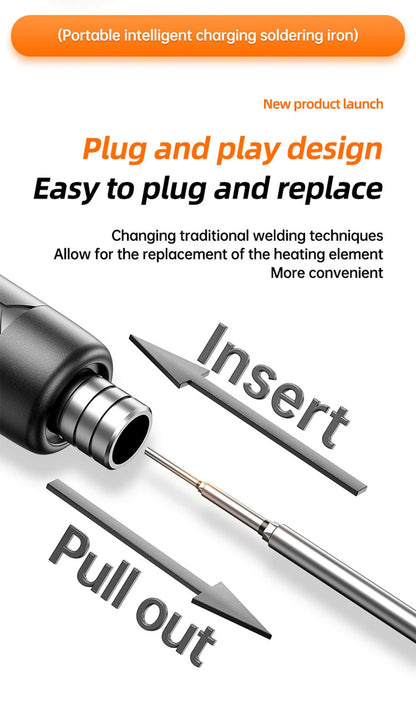 USB Type-C Mini Soldering Iron Set – 5V 8W Electric Soldering Tool with Digital Display & Adjustable Temperature