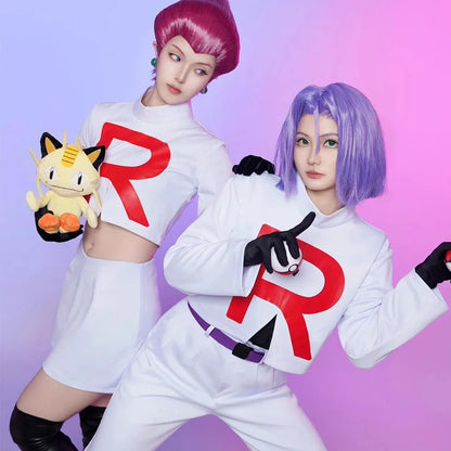 Anime Jessie & James Cosplay Costume – Team Rocket Full Set for Men & Women, Halloween Outfit