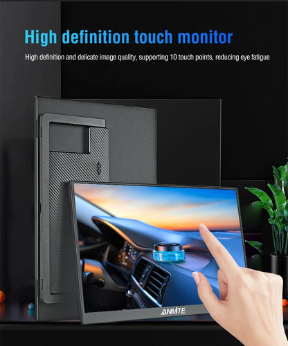 Anmite 15.6" Portable Touch Monitor – 1080P HDR Low Blue Light Display for Xbox, PS4/5, Switch & PC