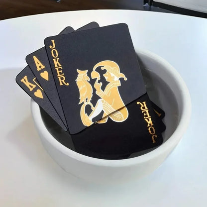 Black Rose Deck Poker — Frosted Waterproof Plastic Playing Cards for Texas Hold’em, Commemorative & Party Game Gift