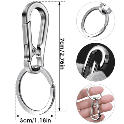 4Pcs Metal Carabiner Clip Keychain – Key Ring Hook Holder Organizer for Car Keys